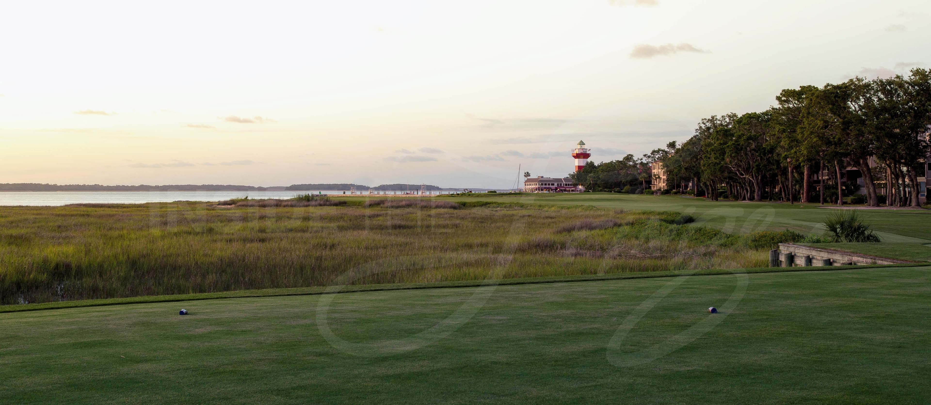 18th hole at dusk — Harbour Town Golf Links